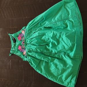Embroidered Green Sun Dress